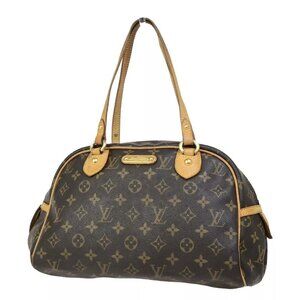 LOUIS VUITTON Montorgueil PM Shoulder Bag Monogram Leather Brown